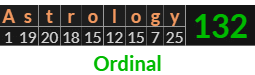 "Astrology" = 132 (Ordinal)