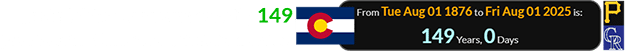 Last night’s game was exactly 149 years after Colorado became a state: