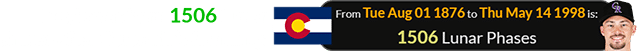 Doyle was born 1506 Lunar phases after Colorado’s founding: