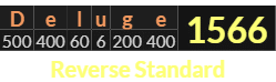"Deluge" = 1566 (Reverse Standard)