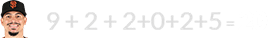 9 + 2 + 2+0+2+5 = 20