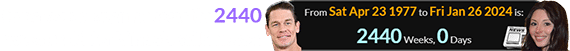 Cena was a span of exactly 2440 weeks old for Vince’s wild news: