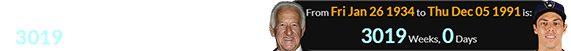 Yelich was born a span of exactly 3019 weeks after Bob Uecker: