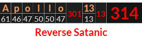 "Apollo 13" = 314 (Reverse Satanic)