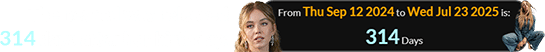 The new ad was released 314 days after her birthday: