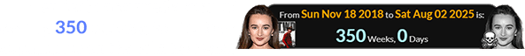 Her death occurred a span of exactly 350 weeks after her first appearance on The Walking Dead: