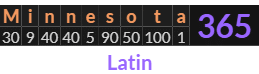 "Minnesota" = 365 (Latin)