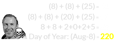 (8) + (8) + (25) = 41, (8) + (8) + (20) + (25) = 61, and 8 + 8 + 2+0+2+5 = 25