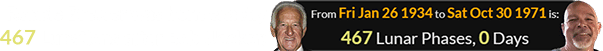 Robbie Brewer was born exactly 467 Lunations after Bob Uecker: