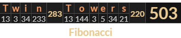 "Twin Towers" = 503 (Fibonacci)