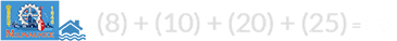 (8) + (10) + (20) + (25) = 63