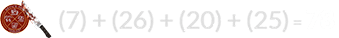 (7) + (26) + (20) + (25) = 78