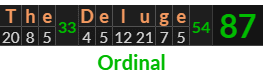 "The Deluge" = 87 (Ordinal)