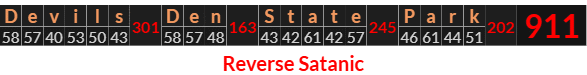 "Devils Den State Park" = 911 (Reverse Satanic)
