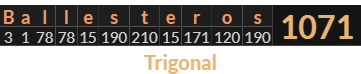 "Ballesteros" = 1071 (Trigonal)