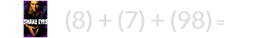 (8) + (7) + (98) = 113