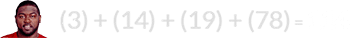 (3) + (14) + (19) + (78) = 114
