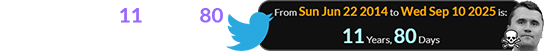 Kirk was killed 11 years, 80 days after his AR-15 Tweet: