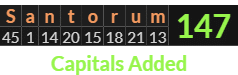 "Santorum" = 147 (Capitals Added)