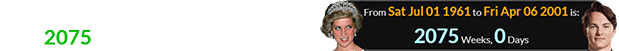 Oscar Piastri was born a span of exactly 2075 weeks after Princess Diana: