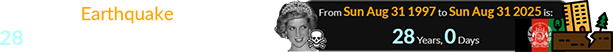Sunday’s Earthquake was exactly 28 years after Diana’s fatal crash: