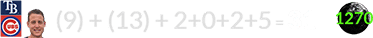 (9) + (13) + 2+0+2+5 = 31