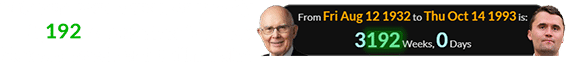 Kirk was born a span of exactly 3,192 weeks after the new Mormon president Dallin Oaks: