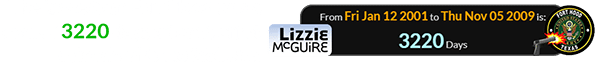 The tragedy at Fort Hood was a span of 3220 days after the first episode of Lizzie McGuire: