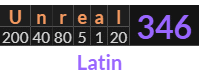 "Unreal" = 346 (Latin)