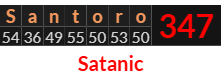 "Santoro" = 347 (Satanic)