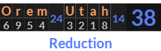 "Orem Utah" = 38 (Reduction)