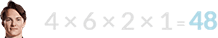 4 × 6 × 2 × 1 = 48
