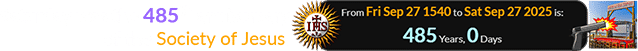 Saturday was the 485th anniversary of the Society of Jesus: