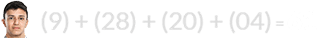 (9) + (28) + (20) + (04) = 61