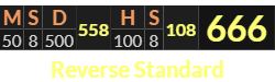 "MSD HS" = 666 (Reverse Standard)