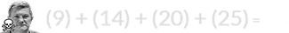 (9) + (14) + (20) + (25) = 68