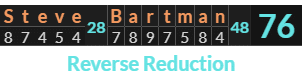 "Steve Bartman" = 76 (Reverse Reduction)