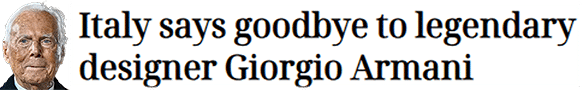 Italy says goodbye to legendary designer Giorgio Armani