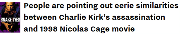 People are pointing out eerie similarities between Charlie Kirk’s assassination and 1998 Nicolas Cage movie