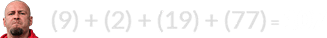 (9) + (2) + (19) + (77) = 107