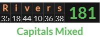 "Rivers" = 181 (Capitals Mixed)