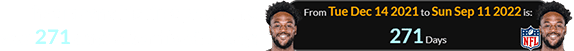 That means his first pro game was 271 days after his birthday: