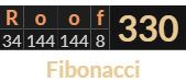 "Roof" = 330 (Fibonacci)