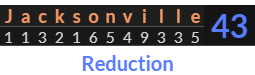 "Jacksonville" = 43 (Reduction)
