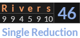 "Rivers" = 46 (Single Reduction)