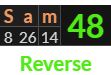 "Sam" = 48 (Reverse)