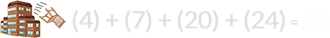 (4) + (7) + (20) + (24) = 55