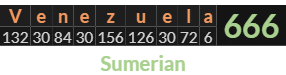 "Venezuela" = 666 (Sumerian)