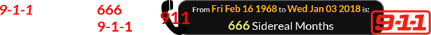 9-1-1 premiered 666 Lunar orbits after the 9-1-1 call: