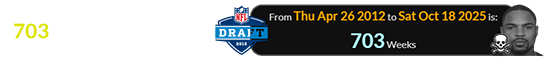 Doug Martin passed away 703 weeks after he was drafted into the league: